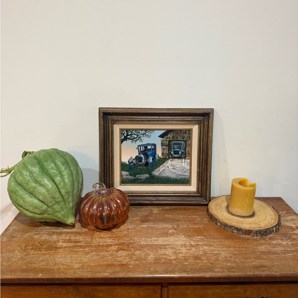 Framed Vintage Car Artwork